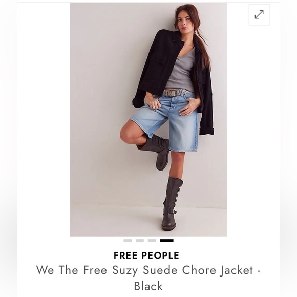 We the FREE PEOPLE 
We The Free Suzy REAL Suede leather Chore Jacket - Black xs - Picture 7 of 7